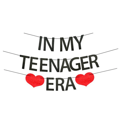 Xoxwolyw In My Teenager Era Banner Official Teenager Banner 13 Year Old Teen Banner Hello 13 Banner for Happy 13th Birthday Party Decorations Supplies