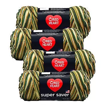 Red Heart Super Saver Yarn (4-Pack of 5oz Skeins) (Woodsy)
