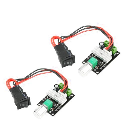 ABSOK DC Motor Speed Controller PWM 1203BB 6V12V24V 3A 80W speed adjustable reversible pulse forward and reverse control switch button (2PCS)