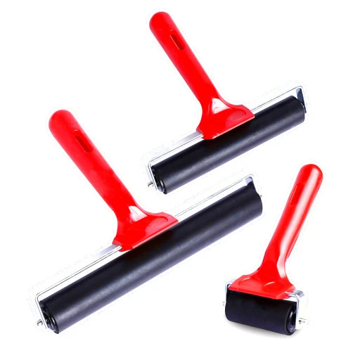 UCEC Brayer Roller, Durable Hard Rubber Roller Brayers，Brayer Rollers for Crafting, Glue Vinyl Ink Roller Paint Brush for Printmaking Stamping Gluing (2.4”, 5.9”, 7.9”)