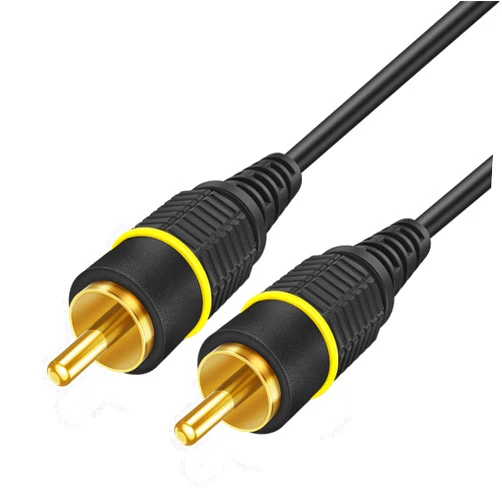 TNP Products Subwoofer S/PDIF Audio Digital Coaxial RCA Composite Video Cable (15 Feet) - Gold Plated Dual Shielded RCA to RCA Male Connectors - Black