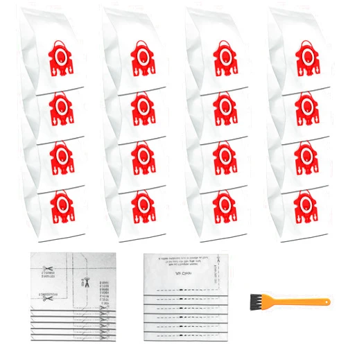 LemonQueen FJM Dust Bag for Miele - 16 Pack 10123220 FJM AirClean 3D Efficiency Dust Bags for Miele Gn Vacuum Cleaner, 16 Bags + 6 Filters + 1 Brush Tools 16+6+1