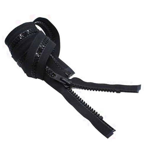Zipperstop YKK #10 Heavy Duty Vislon Molded Plastic Marine or Jacket Separating Zipper - Choose Your Length - Color: Black - Made in The United States (1 Zipper Per Pack) (36