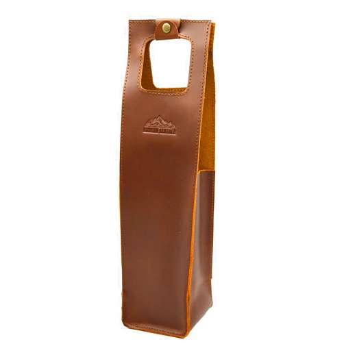 Andean Leather Wine Carrier, Leather Wine Bag