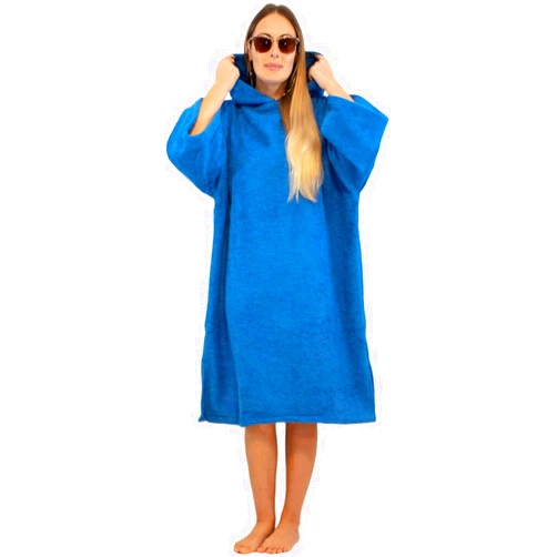 ALLEN & MATE Adult Changing Robe - Quick Dry 100% Terry Cotton Beach Poncho Towel with Hood & Pockets - Ideal for Men & Women