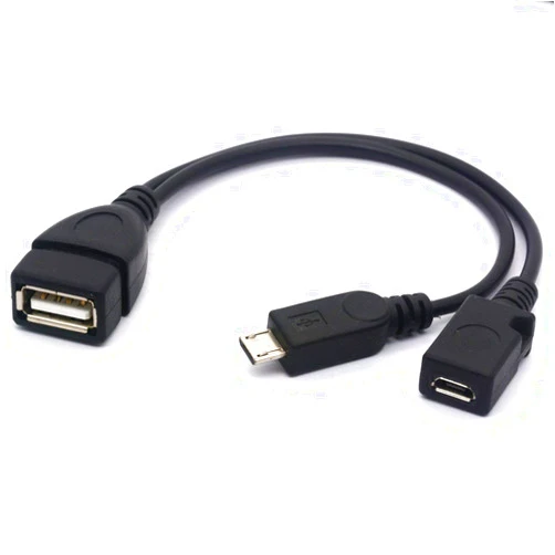 BSHTU Micro USB Splitter Cable OTG Power Enhancer Cord USB 2.0 A Female to Micro USB Male and Micro 5 Pin Female Adapter Host Charging Converter (Micro Straight)