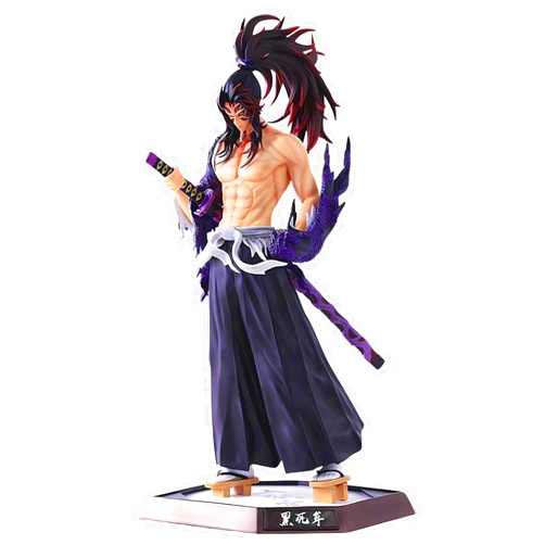 Seksiwo kokushibou Figure Kimetsu No Yaiba Demon Figures Monster Slayer Action Figure Desktop Decoration Gift Anime Fan Collection(32.5CM/12.8IN)