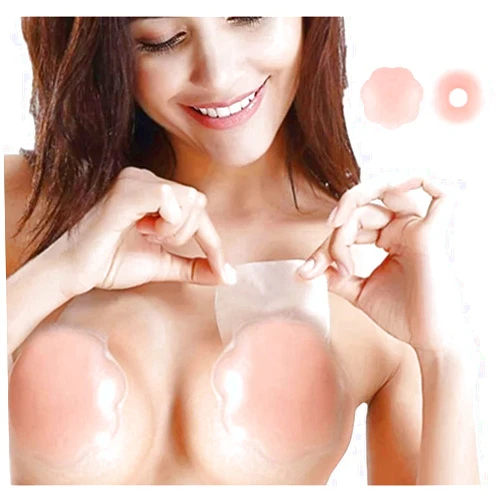 Hiramex Nippleless Covers, Silicone Breast Lift Reusable Breast Pasties Petals