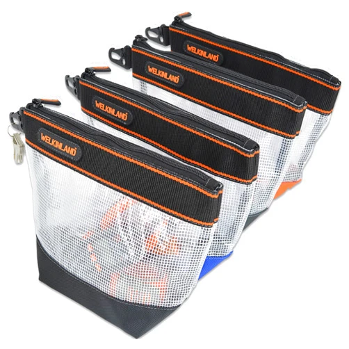 WELKINLAND 10-Inch Clear tool pouch, 4Pcs Tool pouches, Durable Tool pouch, Tool pouch organizer, Tools pouch, Tool pouch bag, Clear tool bag, Tool pouches with zipper, Zipper tool pouch, Tool bags