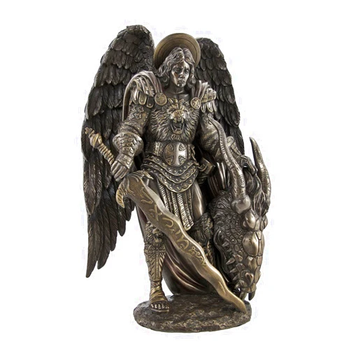 Pacific Giftware Saint Michael Slaying The Evil Dragon Mighty Warrior and Protector San Miguel Statue (10 inch)