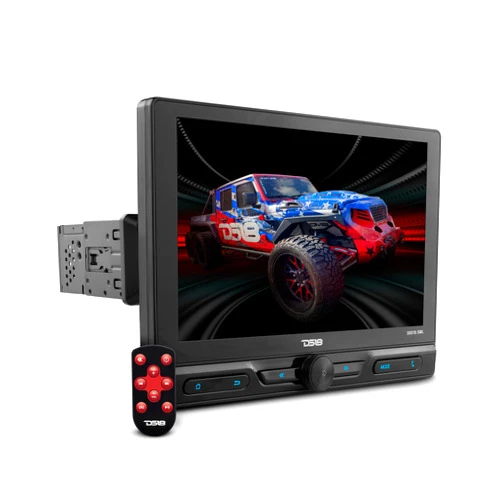 DS18 DDX10.5ML 10.5” Single-Din Touch Screen Floating Display Multimedia Mechless Receiver with Mirror Link for iOS & Android BT/AUX/USB/SD/AM/FM & All Your Favorite Apps