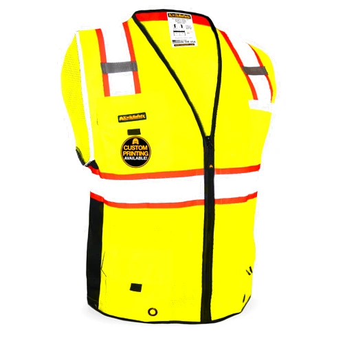 KwikSafety - Charlotte, NC - BIG KAHUNA Safety Vest [11 Pockets] Class 2 ANSI OSHA Reflective High Visibility Heavy Duty Surveyor Construction Lightweight Industrial Work Gear/Yellow 2XL