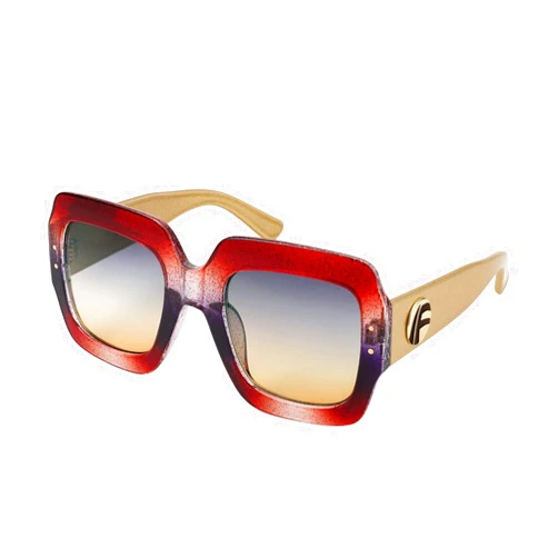 FEISEDY Retro Trendy Square Sunglasses for Women Oversized Stylish Inspired Shades Vintage Desinger Sunglasses B2276