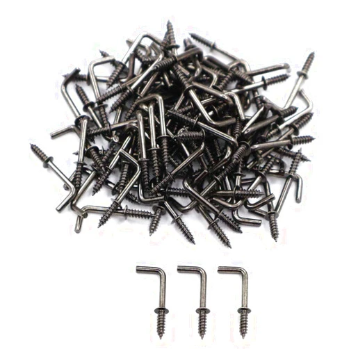 IDEALSV 100 Pcs Black Bronze Screw in Hooks Small 5/8