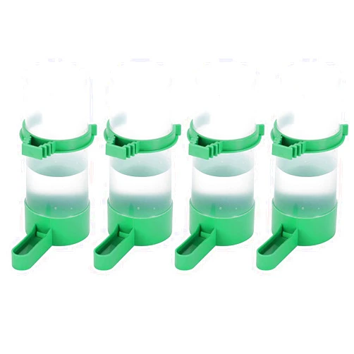 Lamoutor 4Pcs Bird Water Feeder Plastic Drinker Feeder Water Clip for Parrots Budgie Cockatiel Lovebirds