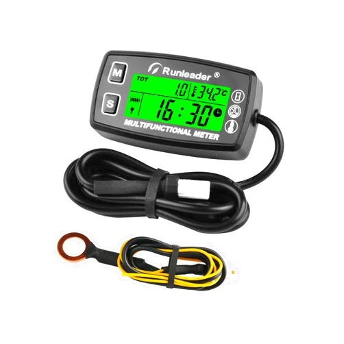 Yooreal Digital Tach Hour Meter,Small Engine Temperature Gauge,Backlit Tachometers,Waterproof for Scooter Mini Bike Motorcycle Lawn Tractor Generator Dump Truck