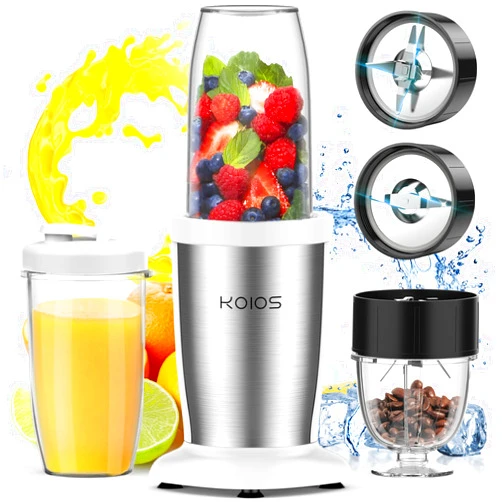 KOIOS PRO 900W Personal Blender for Shakes and Smoothies, 11 Pcs Countertop Blenders with 6-edge Blade for Kitchen Baby Food, Grinder for Beans, Nuts, Spice Protein Mixer, 2x17oz + 10oz Cups, BPA Free