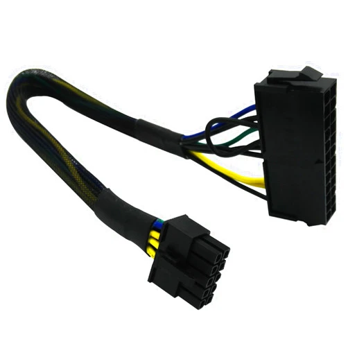 COMeap 24 Pin to 10 Pin ATX PSU Main Power Adapter Braided Sleeved Cable for IBM Lenovo PCs and Servers 12-inch(30cm)