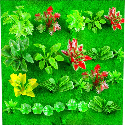 FOIMAS 100pcs Mini Model Plant Miniature Model Tree Flower Green Shrub for Fairy Garden Diorama Train Scenery Railway Sand Architecture Model Craft Supply