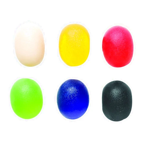 CanDo 10-1896 Gel Squeeze Ball, Large Cylindrical, 6-piece Set, Tan through Black