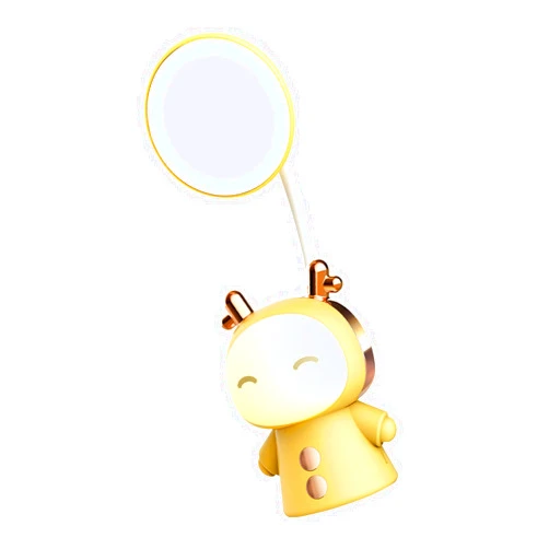 Fockety Cartoon LED Desk Lamp, Flicker-Free, Eye Caring Desk Lamp, Adjustable Brightness for Kids Bedroom (Lemon Yellow)