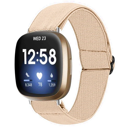 DONEDYNAMIC Bands Compatible with Fitbit Versa 3/Fitbit Sense,Nylon material Soft Adjustable Breathable Fabric Stretchy Replacement Wristbands