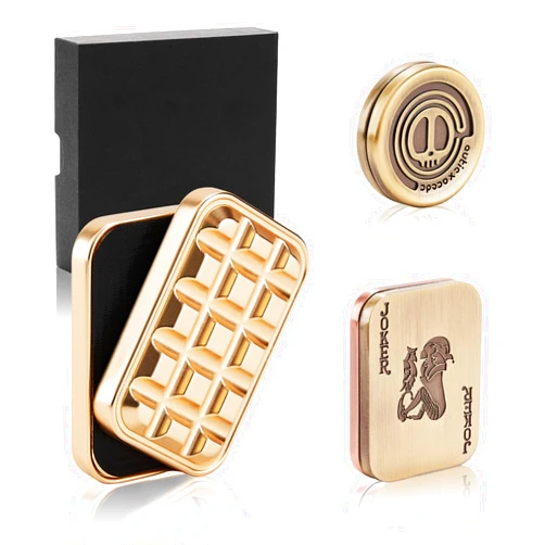 SOWSUN Fidget Slider Toy Suite: Magnetic Metal Fidget Toys Pack for Adults, 3pcs Haptic Slider Poker Push Card Coin Office, Helps Relieve Stress Anxiety