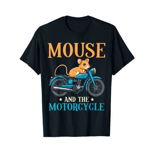 Motorcycle & Animal Lover Gifts Apparel The Mouse And the Motorcycle Shirt Cute Biker Animal Gift T-Shirt