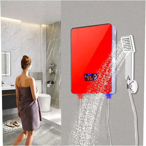 LOHISHILO Tankless Water Heater Electric 220V, 6500W Instant Water Heater Under Sink, On Demand Hot Water Heater Electric with Digital Display, Electric Water Heater for Kitchen Bathroom Washin