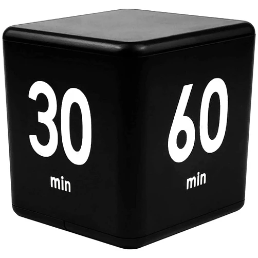Generic Black Cube Timer, Kitchen Gravity Sensor Flip Digital Timer for Time Management and Countdown Settings,15-20-30-60 Minutes Work Timer for Kids Focus Study