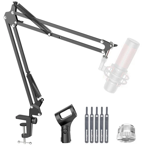 InnoGear Boom Arm Microphone Mic Stand for Blue Yeti HyperX QuadCast SoloCast Snowball Fifine Shure SM7B and other Mic, Medium