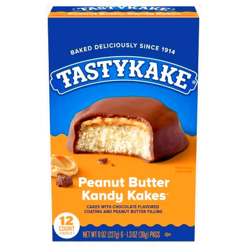 Tastykake Peanut Butter Kandy Kakes Chocolate & Peanut Butter Snack Cakes 12 Count - 2 Boxes