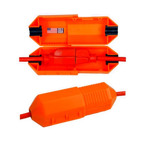 Agilux CordSafe Secure and Cover Outdoor Extension Cord Plug Connections for Safe and Reliable Use on Lighting, Tools Orange 1PK