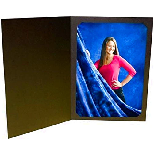 Denelchon Black Photo Folder for 5x7/4x6 (Pack of 50) Cut corners