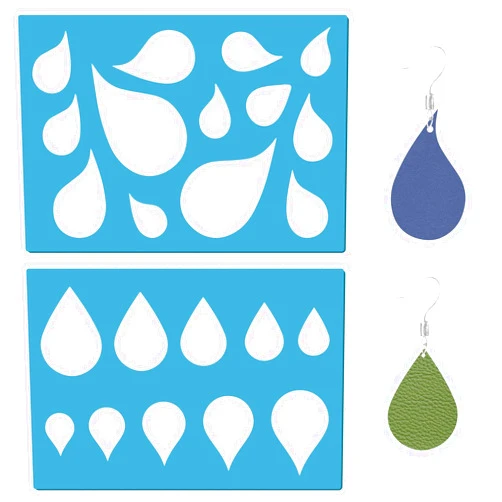 GORGECRAFT 2 Styles Jewelry Shape Template Reusable Leather Earrings Making Plastic Teardrops Cutouts Cutting Stencil Lapidary Templates for Tear Drop Bracelets Making Jewelry DIY Crafts 5”x3.5”