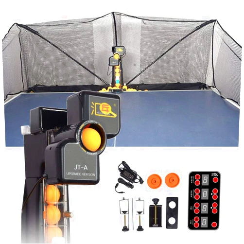 ZXMOTO Table Tennis Robot with Capture Net Automatic Ping Pong Robot for Practice Training,Home Use,Upgrade Tabletop Tennis Games(JT-A)