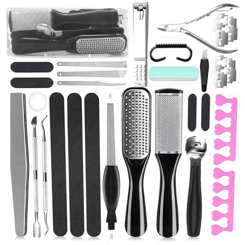 EKOCSIO Pedicure Kit, 36 in 1 Foot Care Tools Stainless Steel Foot Rasp Dead Skin Remover for Home & Travel…