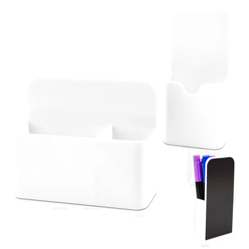 Keukenket 2Pack Magnetic Pen Holder for Refrigerator,Magnetic Marker Holder for Whiteboard With Removable Compartments, Magnetic Dry Erase Marker Holder,Magnetic Marker Pen Pencil Organizer for Fridge Locker