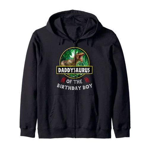 Bnz Party Supplies Kits Hemd Männer Frauen Kinder Dinosaur Father of Birthday Boy Jurassic Theme Zip Hoodie