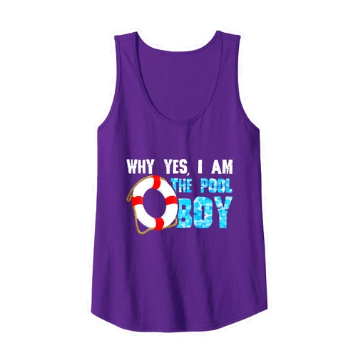 Diamond Deals LLC Why Yes I Am The Pool Boy Funny Swimmer Swimming Swim Gift Tank Top