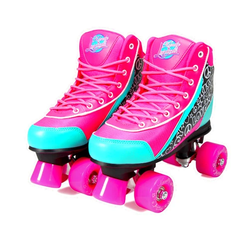 Kandy-Luscious Skates Kandy-Luscious Kid's Roller Skates - Comfortable Outdoor Children's Skates with Fun Colors & Designs | Sassy Pink and Turquoise | Size 13 Junior