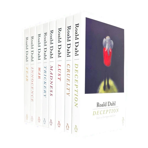 By Roald Dahl (Author) Roald Dahl Collection 8 Books Set (Trickery, War, Fear, Innocence, Deception, Madness, Cruelty, Lust)