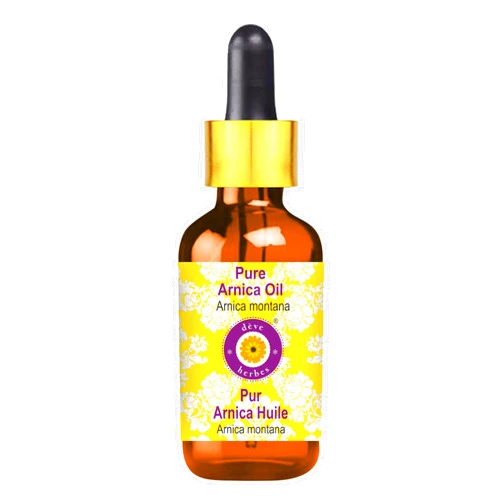 dève herbes Pure Arnica Oil (Arnica montana) with Glass Dropper Natural Therapeutic Grade 30ml (1 oz)