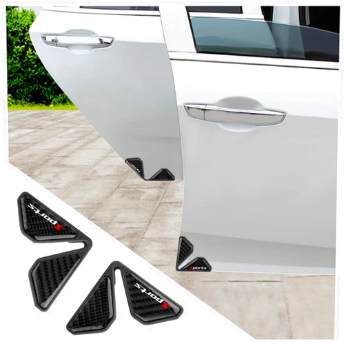 SSNNUU 2PCS Car Door Protector Edge Guards for Car Door Corner,Carbon Fiber Car Door Edge Guards for Car Decoration,Universal Car Accessories Car Door Protector Fits Cars,SUVs,Trucks (Black Sport)