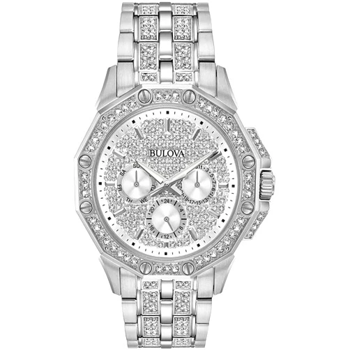 Bulova Men's Crystal Octava Chronograph Quartz Watch, Pave Crystal Dial
