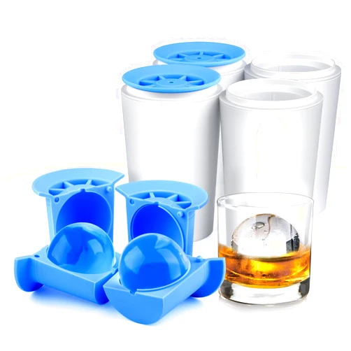 Longzon 2024 New improved longzon 4 Pack Crystal Clear Ice Ball Maker Mold, Whiskey Ice Mold Large 2.4 Inch, Silicone Round Ice Cube Tray for Freezer, Sphere Ice Mold Maker for Whiskey, Cocktail and Drink