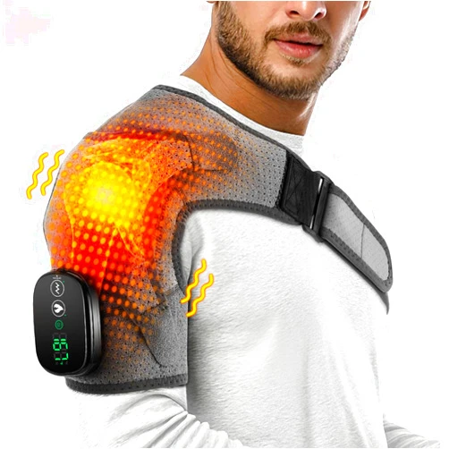 AFDEAL Cordless Heated Shoulder Brace, FSA or HSA Eligible Shoulder Heating Pad with Massage, Heated Shoulder Wrap Shoulder Massager for Men Women, Heated Pad for Rotator Cuff Frozen Shoulder