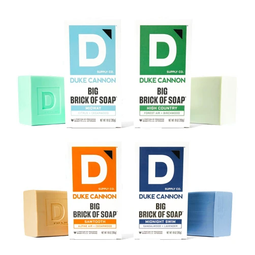 Duke Cannon Supply Co. Big Brick of Soap Bar, The Beer League - Busch & Pine Tar, Masculine Scents, 10 oz. (Variety, 4 Pack)