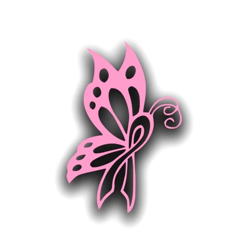 KCD Breast Cancer Butterfly Vinyl Decal Sticker for Cars Trucks Windows Bumpers Walls Laptops Skins - 7 x 5 Inches - Pink with No Background - KCD3390