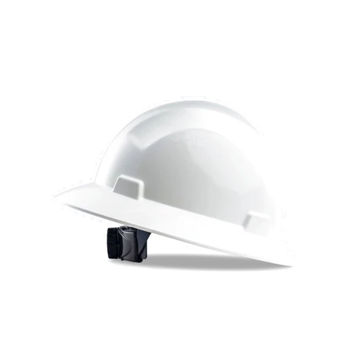 PACIFIC PPE Full Brim Hard Hat, OSHA Construction Safety Helmet Certified to ANSI Z89, 4 Point Adjustable Ratchet Suspension, Class E, G & C, White